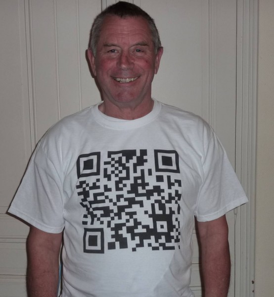 QR code on a tee shirt