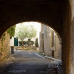 Montblanc, Languedoc, Fra,ce a medieval archway to the town center near Villa Roquette B&B
