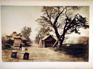 Collodion hand coloured print of Japan in the 19th century